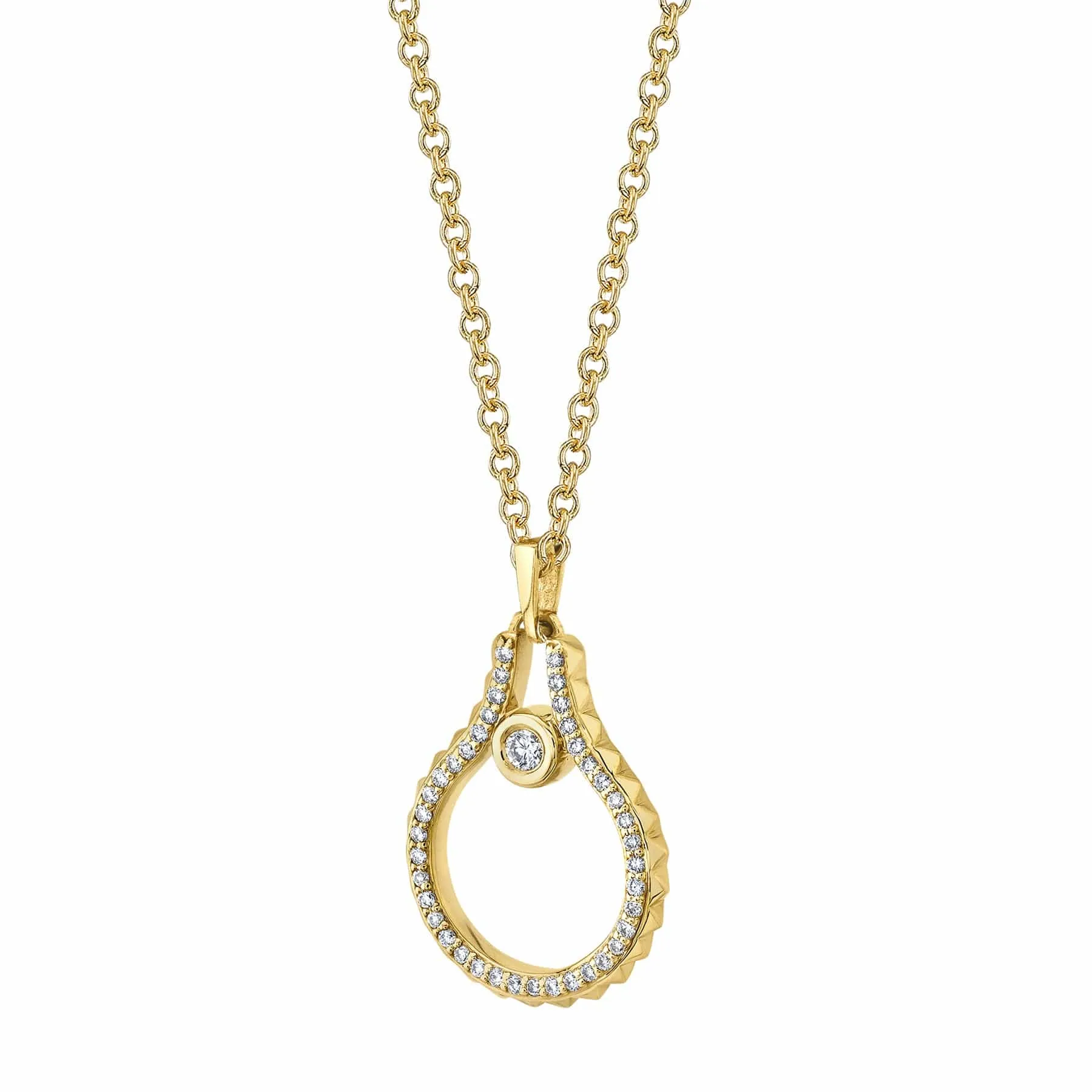 0.23ctw Diamond Pavé Mini Signature MM Tetra Pendant