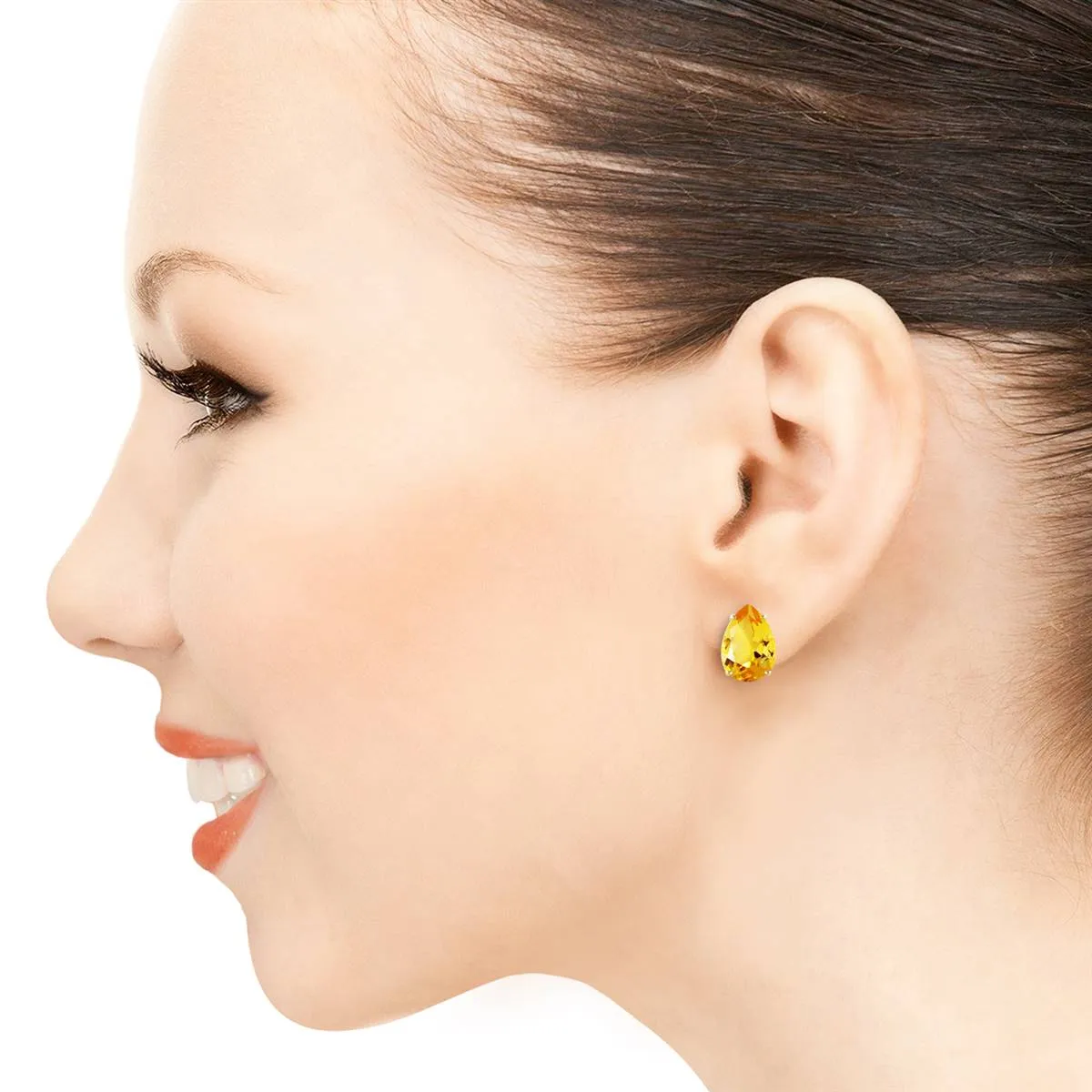 10 Carat 14K Solid Yellow Gold Inspiration Citrine Earrings