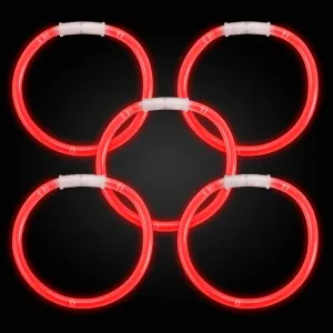 10 Inch Red Glow Stick Bracelets