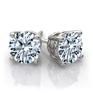 10.00 Carat T.W. Round Brilliant Cut White Gold Diamond Studs