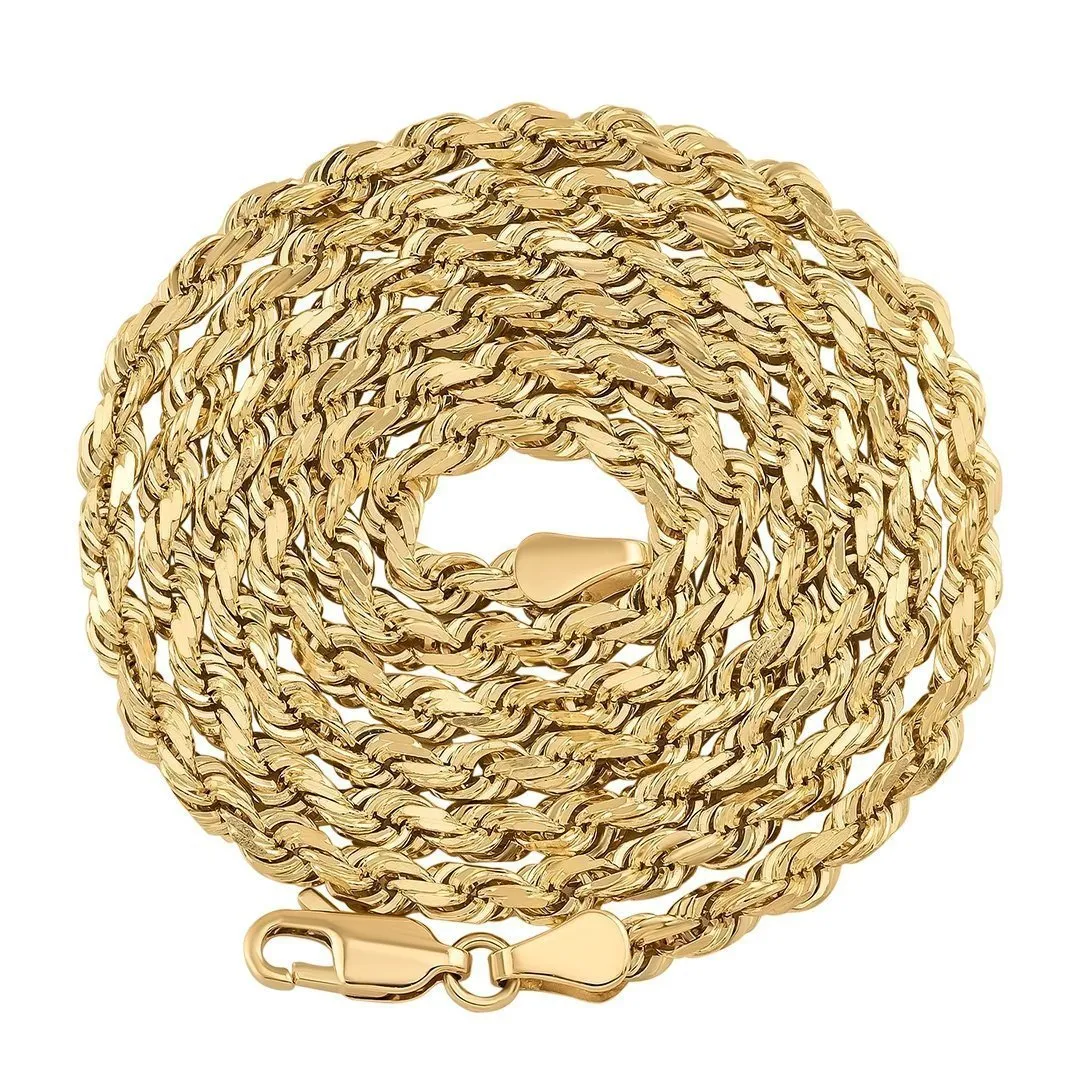 10k Yellow Gold Solid Rope Chain 3 mm