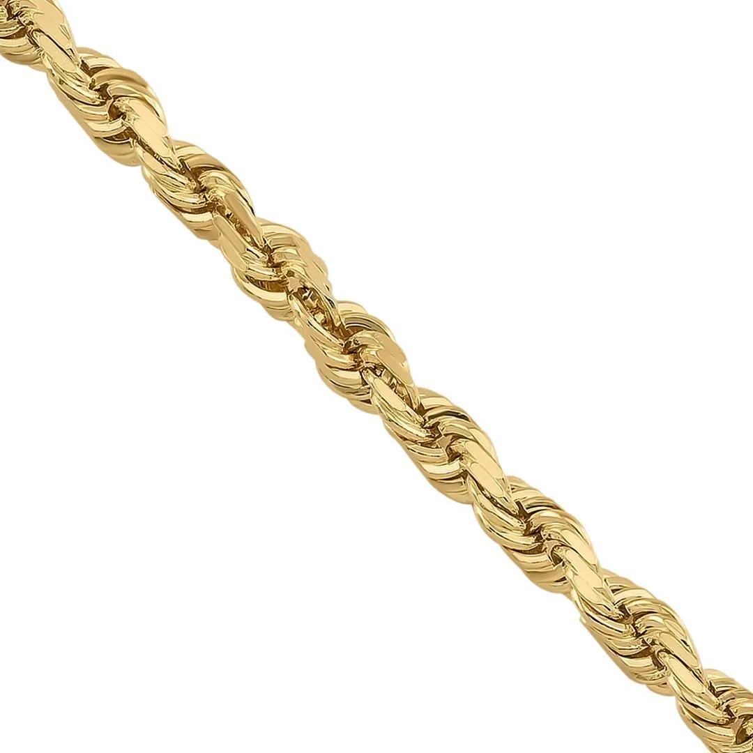 10k Yellow Gold Solid Rope Chain 3 mm