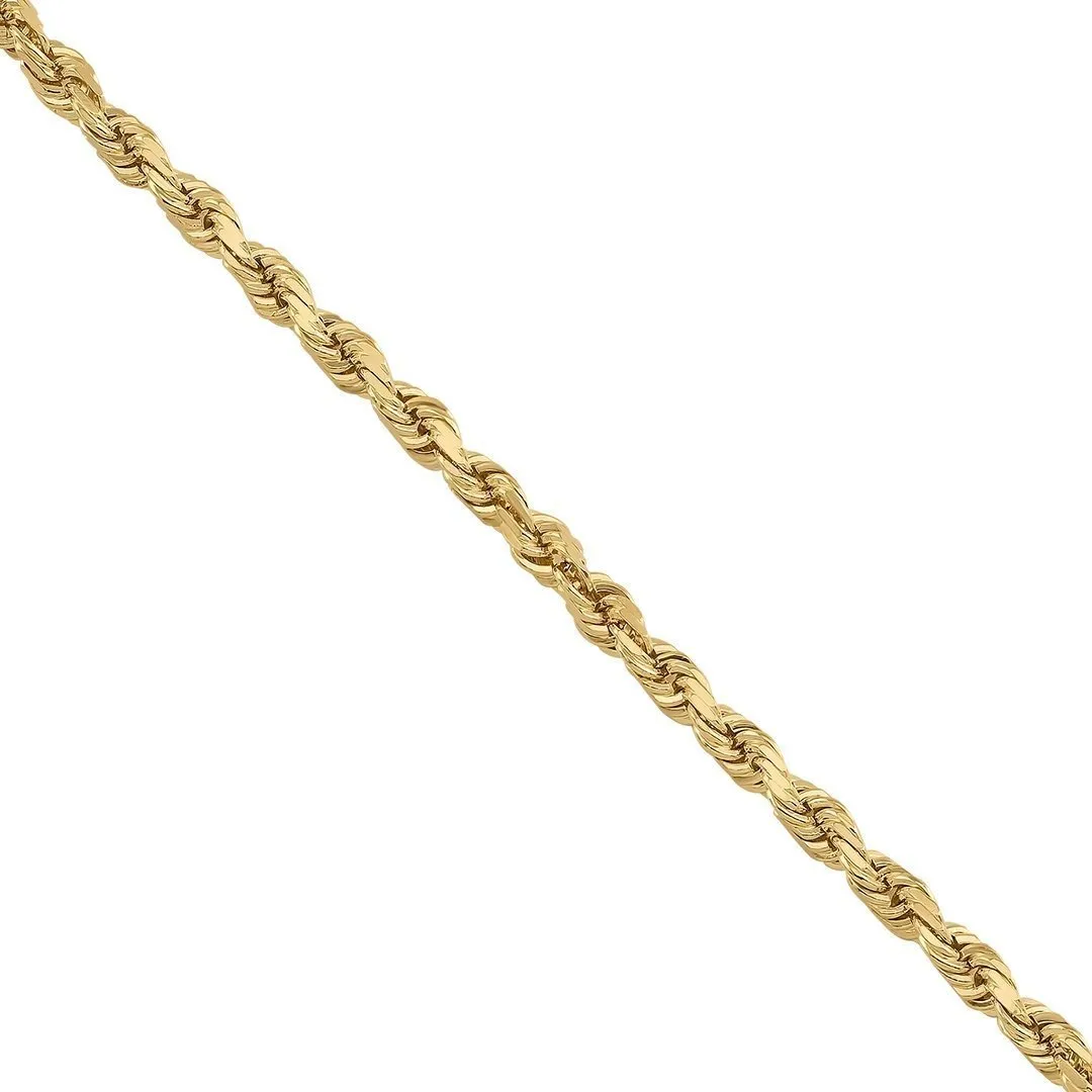 10k Yellow Gold Solid Rope Chain 3 mm