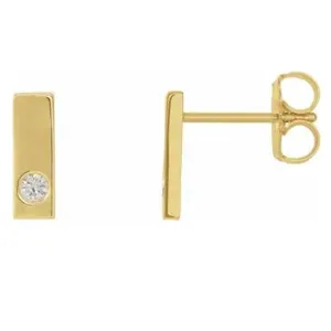 14k Diamond Bar Studs (E1701KY)