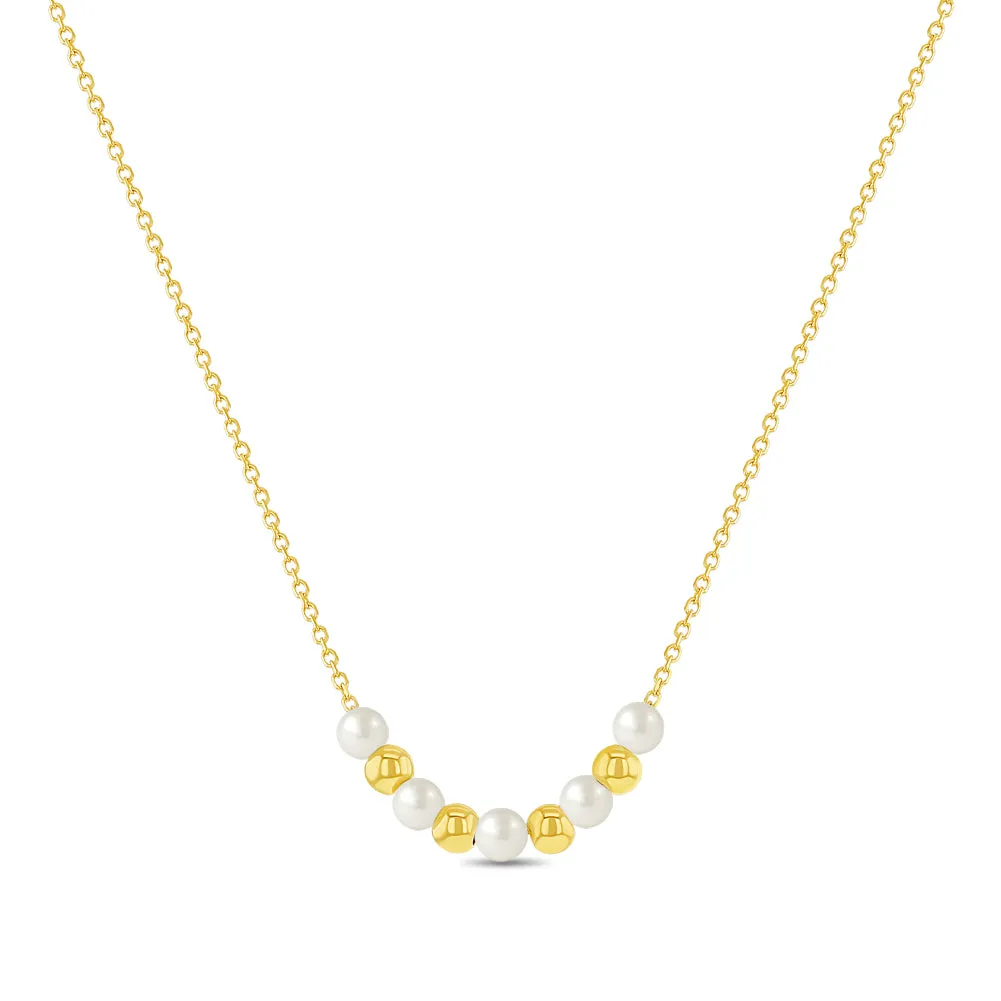 14k Gold Pearl Strand Women's Necklace