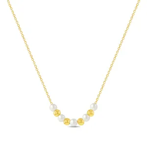 14k Gold Pearl Strand Women's Necklace