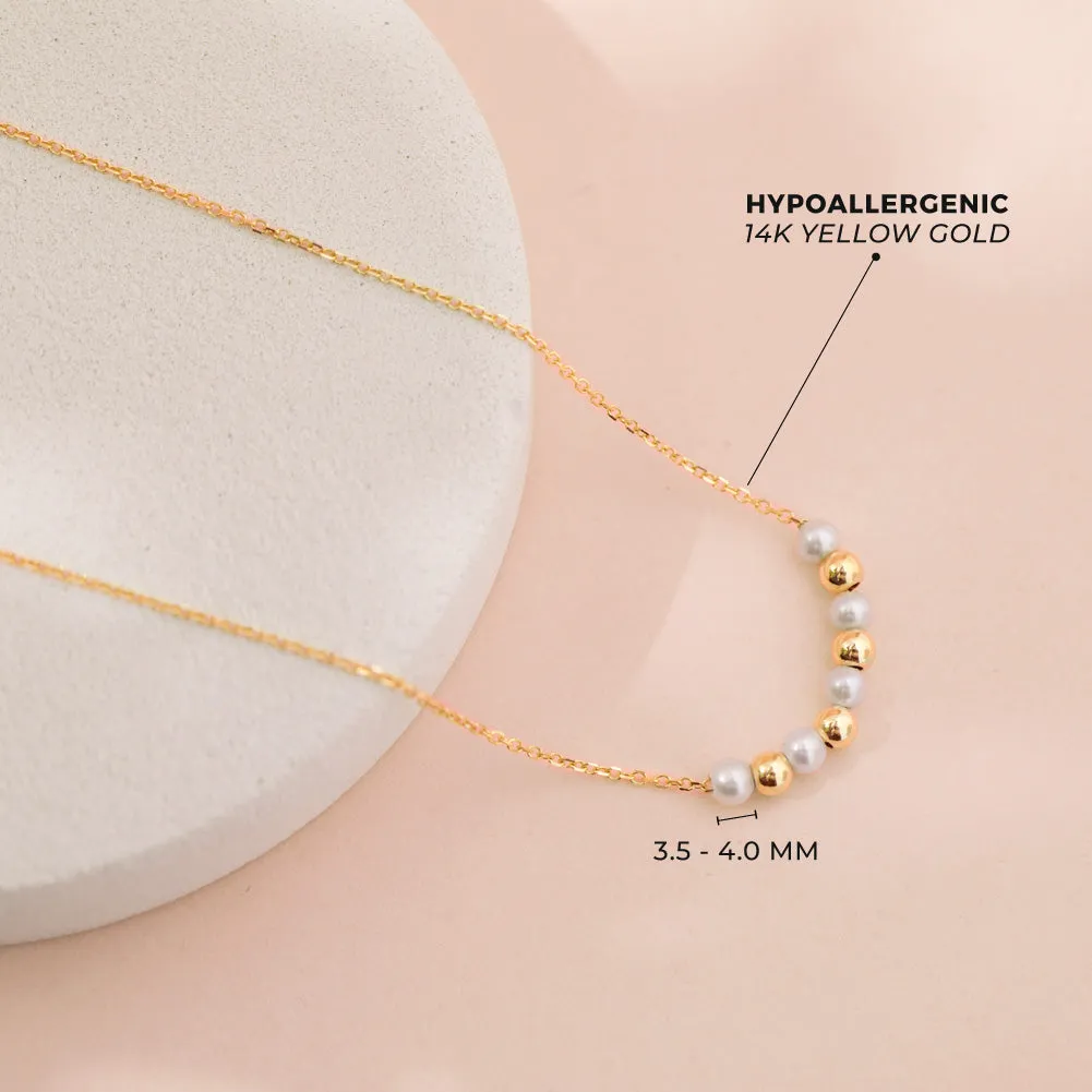 14k Gold Pearl Strand Women's Necklace