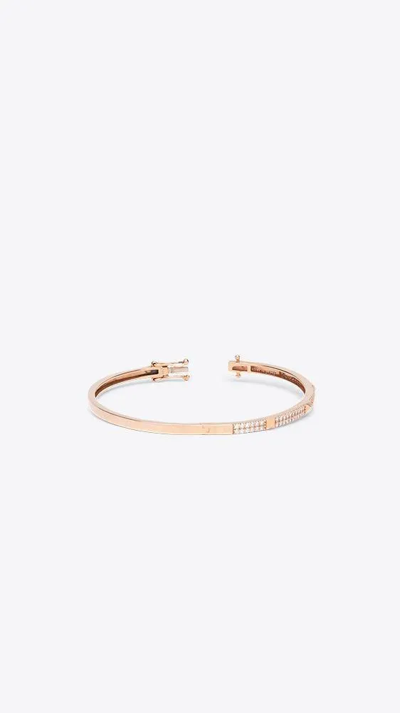 14k Rose Gold and Diamond Spike Half Pave Diamond Bracelet