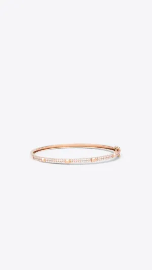 14k Rose Gold and Diamond Spike Half Pave Diamond Bracelet