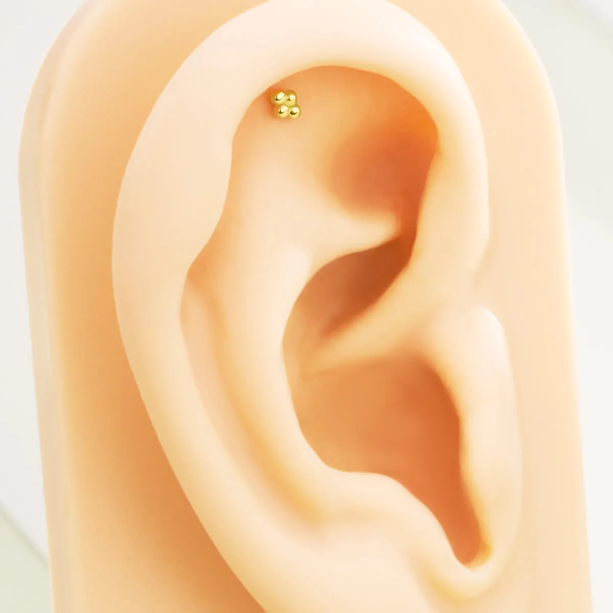 14K Solid Gold Beans Top Cartilage Earring Stud