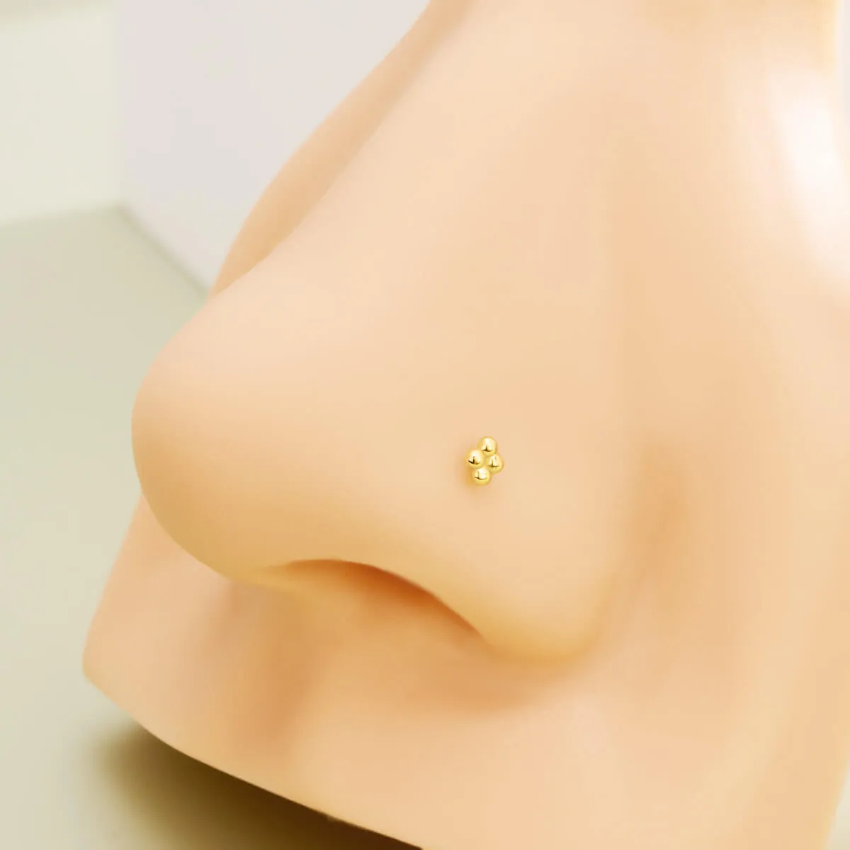 14K Solid Gold Beans Top Cartilage Earring Stud