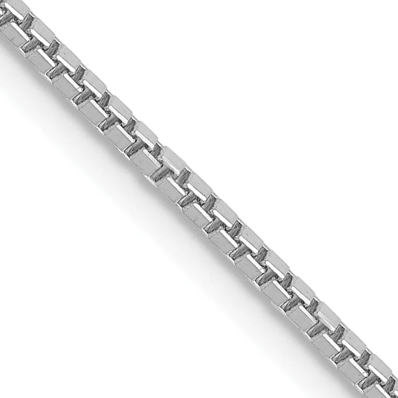 14k White Gold 1.20mm Polished Solid Box Chain