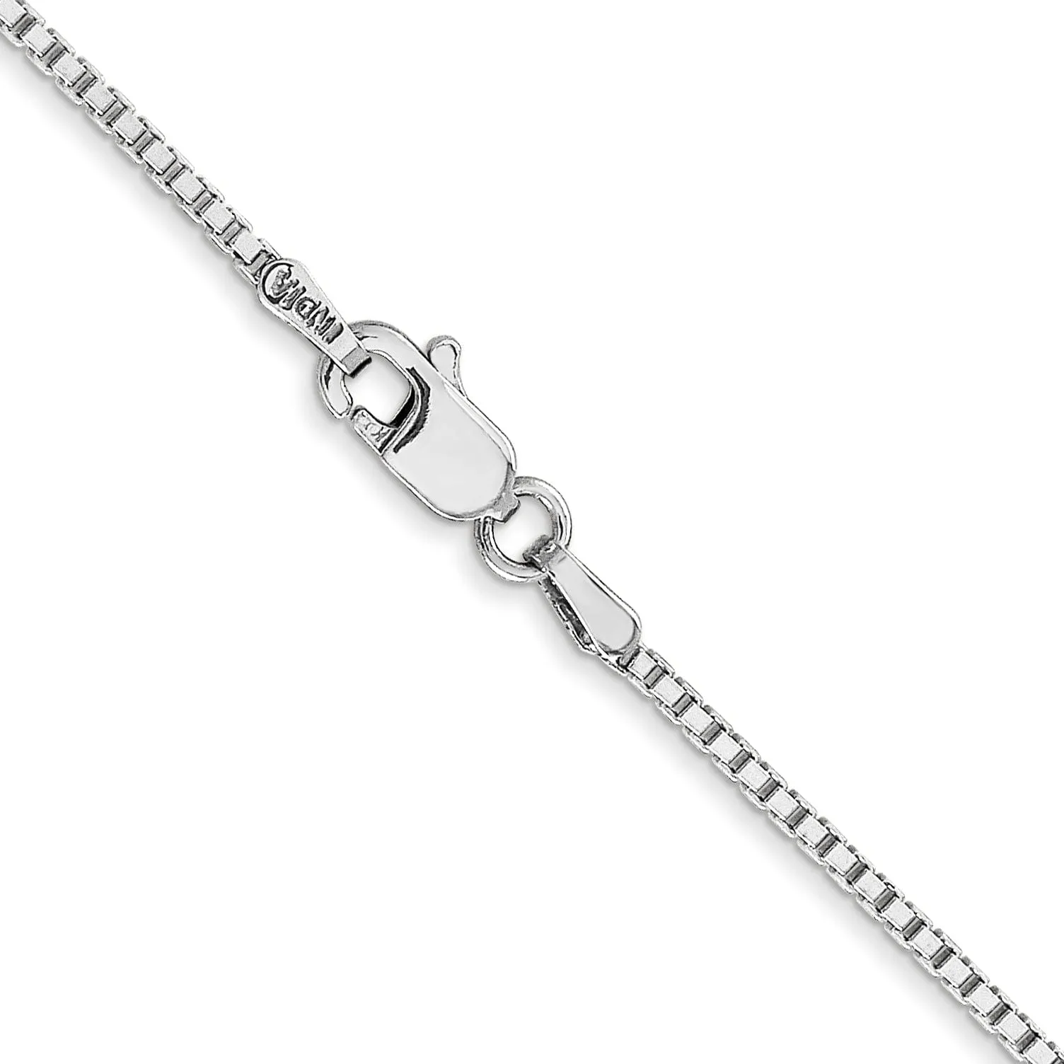 14k White Gold 1.20mm Polished Solid Box Chain