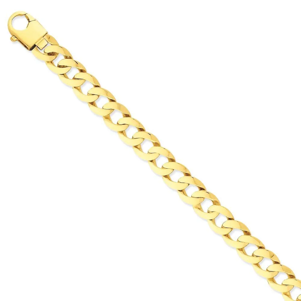 14k Yellow Gold 10.50mm Fancy Curb Link Chain