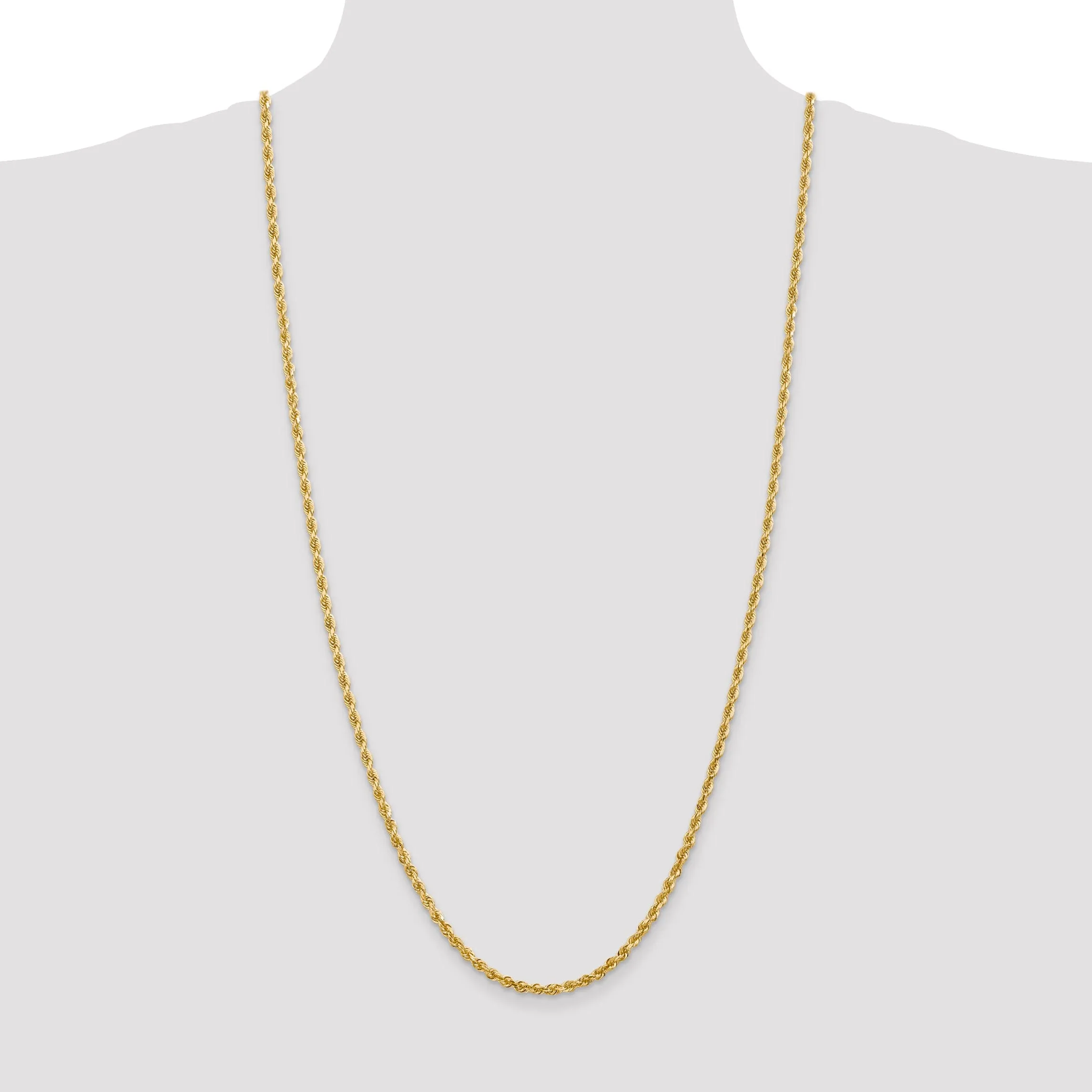 14k Yellow Gold 3.28mm D.C Quadruple Rope Chain