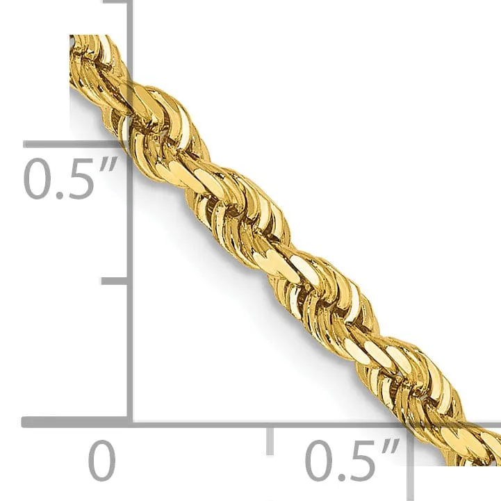 14k Yellow Gold 3.28mm D.C Quadruple Rope Chain