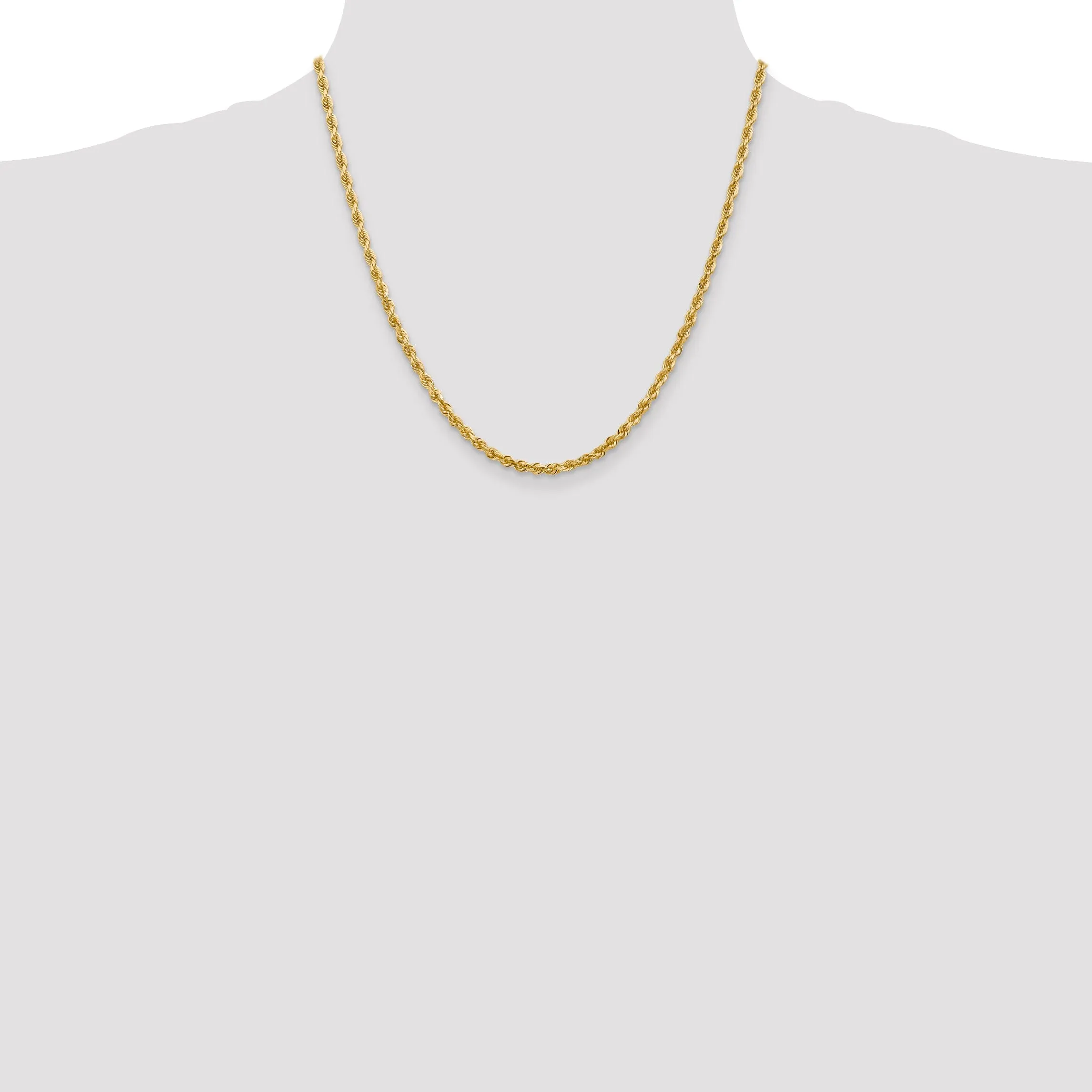 14k Yellow Gold 3.28mm D.C Quadruple Rope Chain