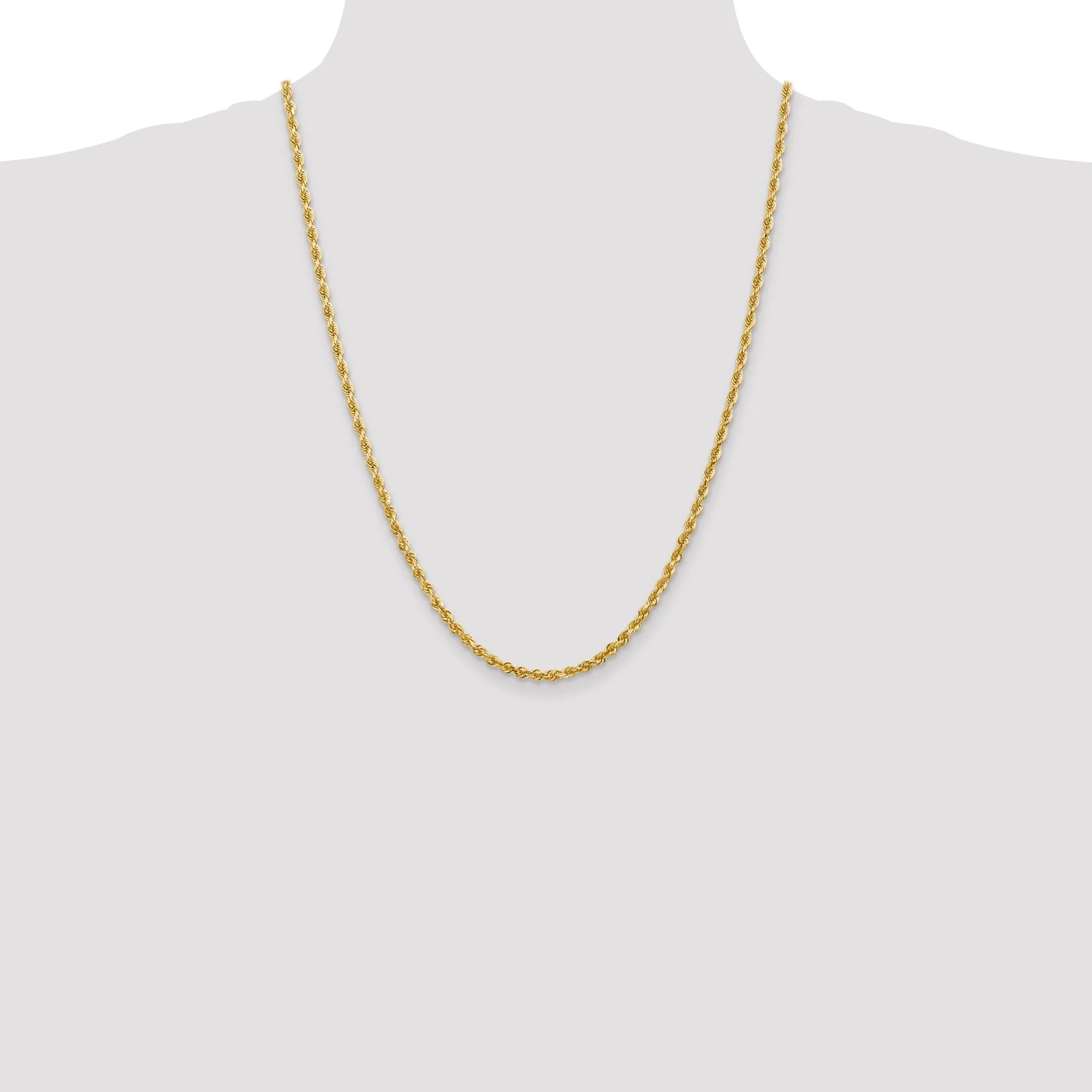 14k Yellow Gold 3.28mm D.C Quadruple Rope Chain