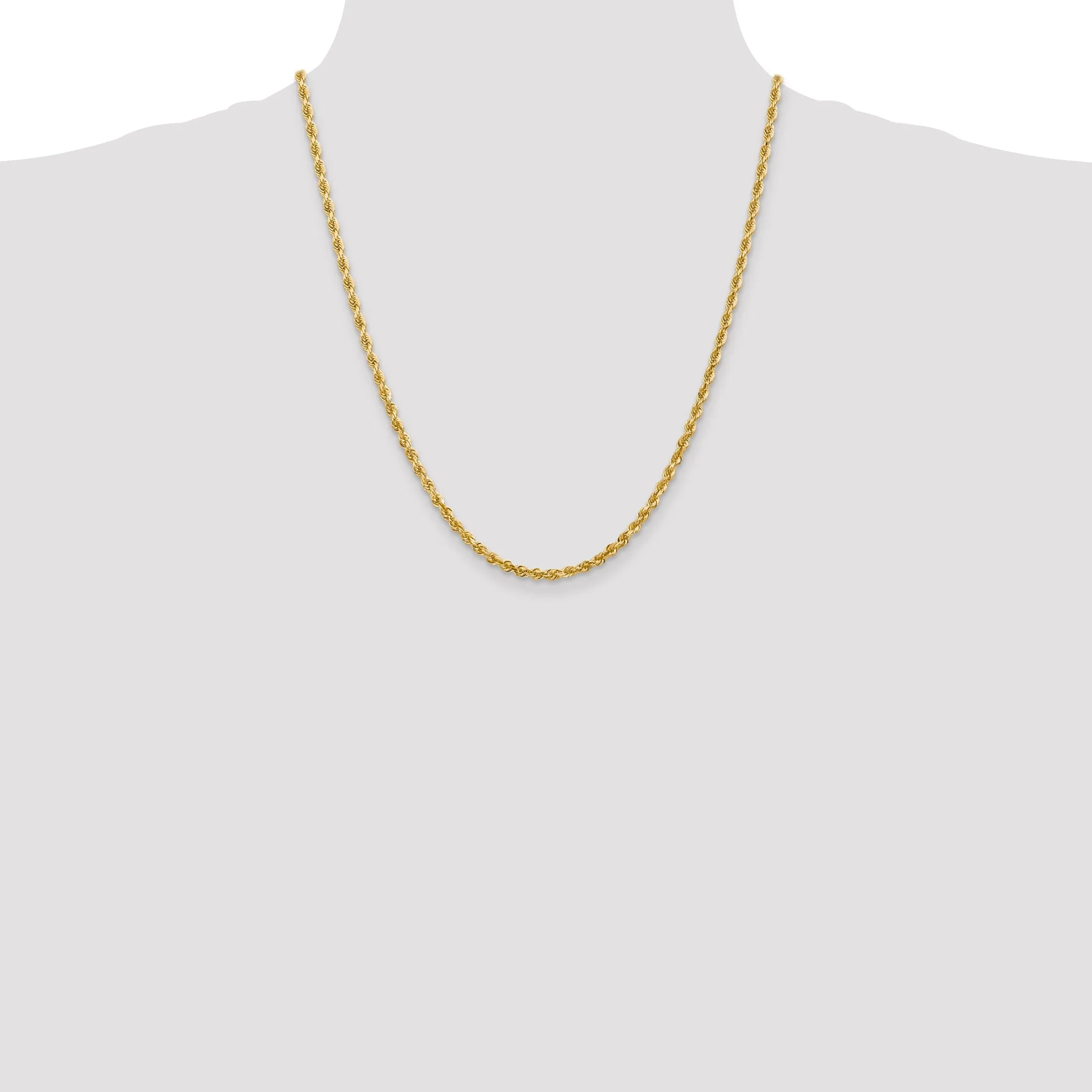 14k Yellow Gold 3.28mm D.C Quadruple Rope Chain