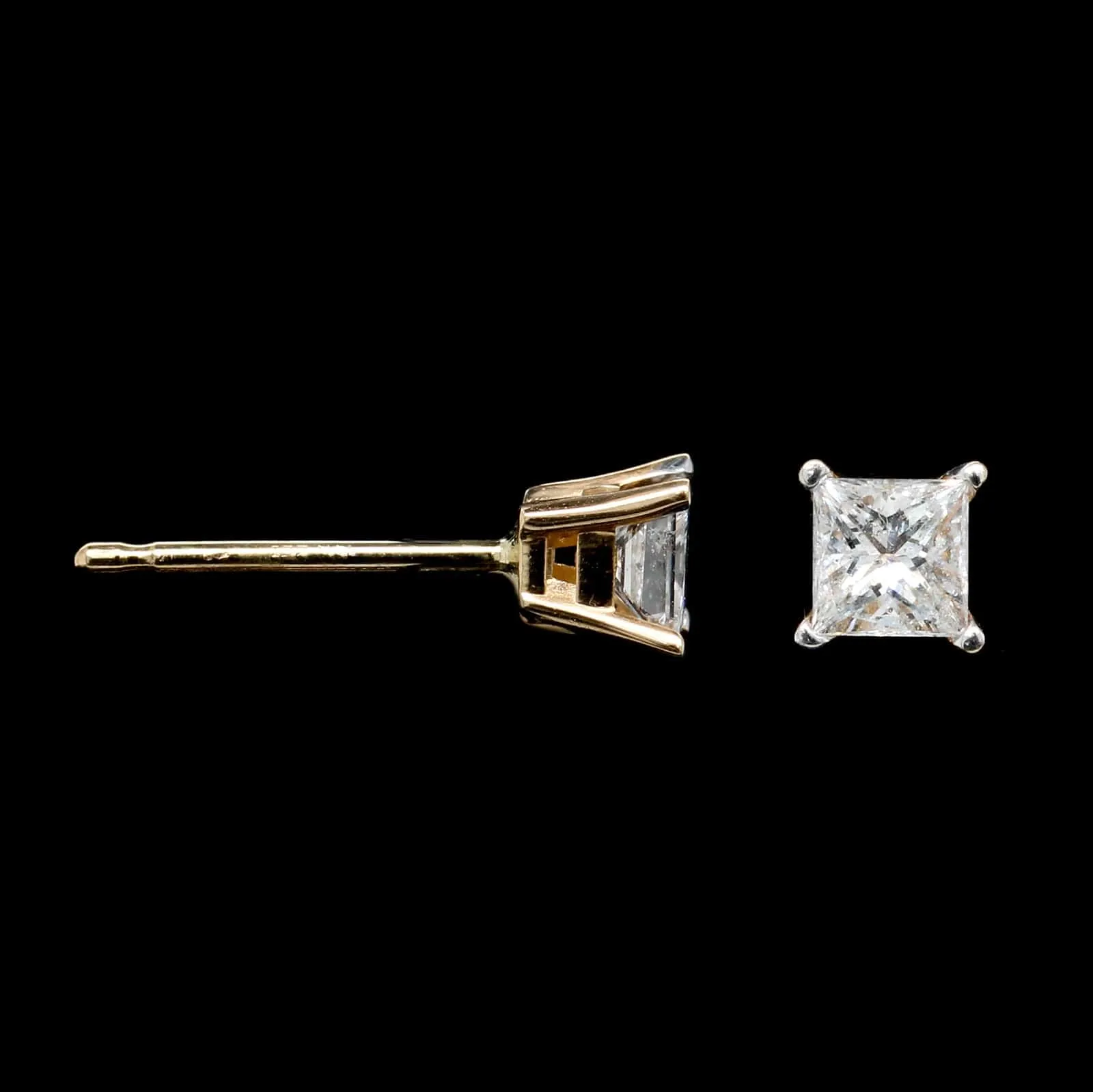 14K Yellow Gold Estate Diamond Studs