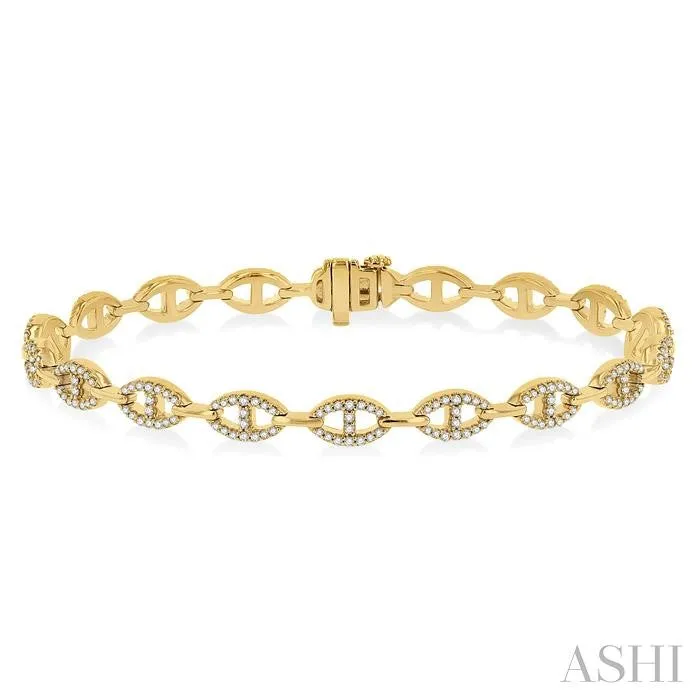 14K Yellow Gold Open Bracelet with 1.0Carat TW