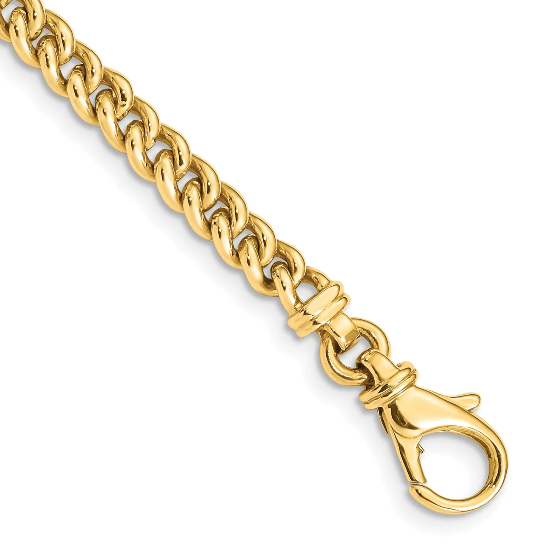 14k Yellow Gold Solid 4.50mm Fancy Link Chain