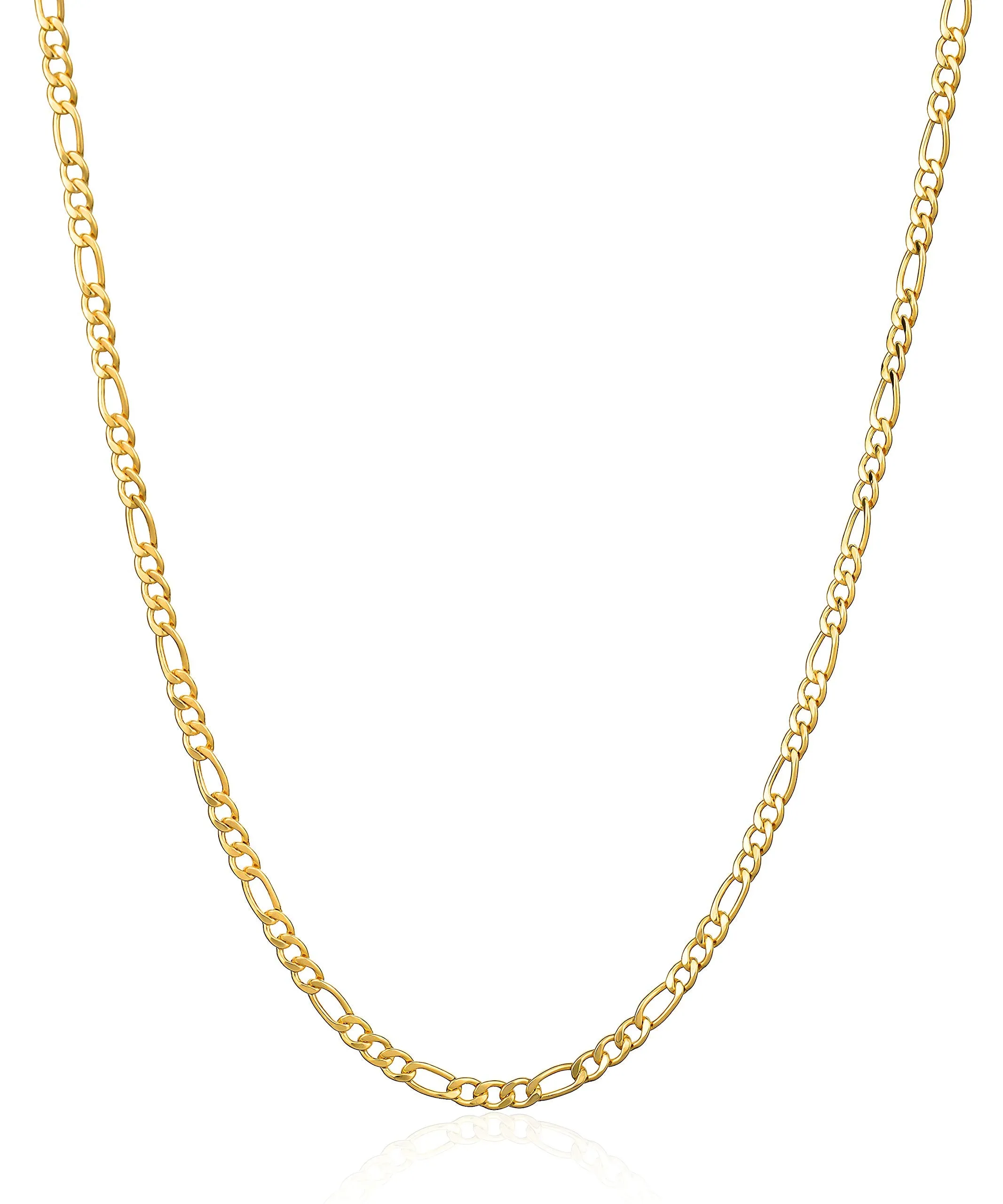 18K Gold Plated 3MM Figaro Necklace