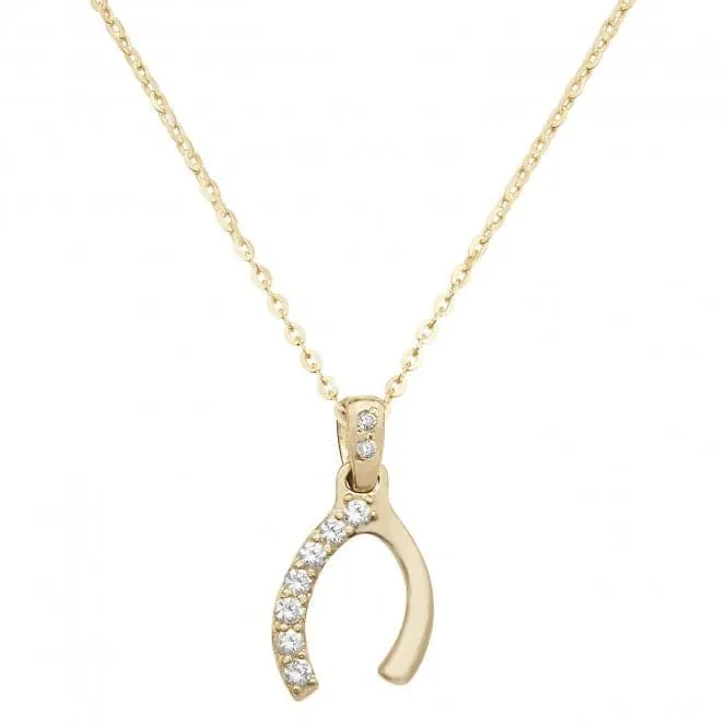 9ct Yellow Gold Ladies Zirconia Pendant On 16 2 Inch Chain NK327