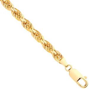 9ct Yellow Gold Solid 5.2mm 28 Inch Rope Necklace 70.0g