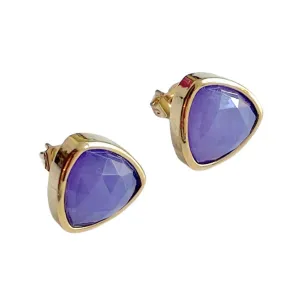 Amethyst Trillion Stud Earring