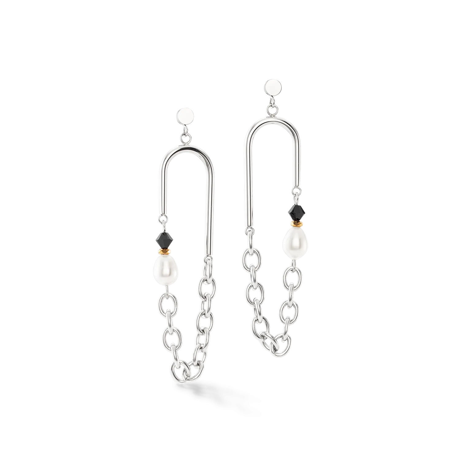 Amulet Boho Pearls earrings black and white