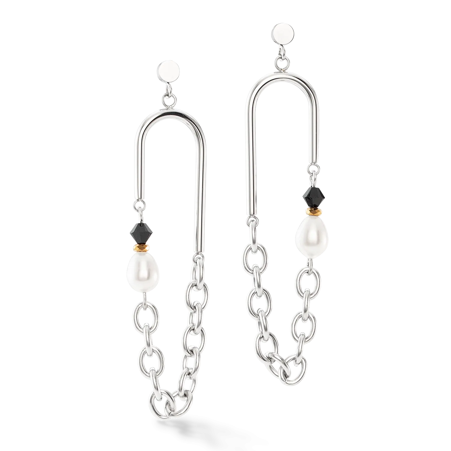 Amulet Boho Pearls earrings black and white