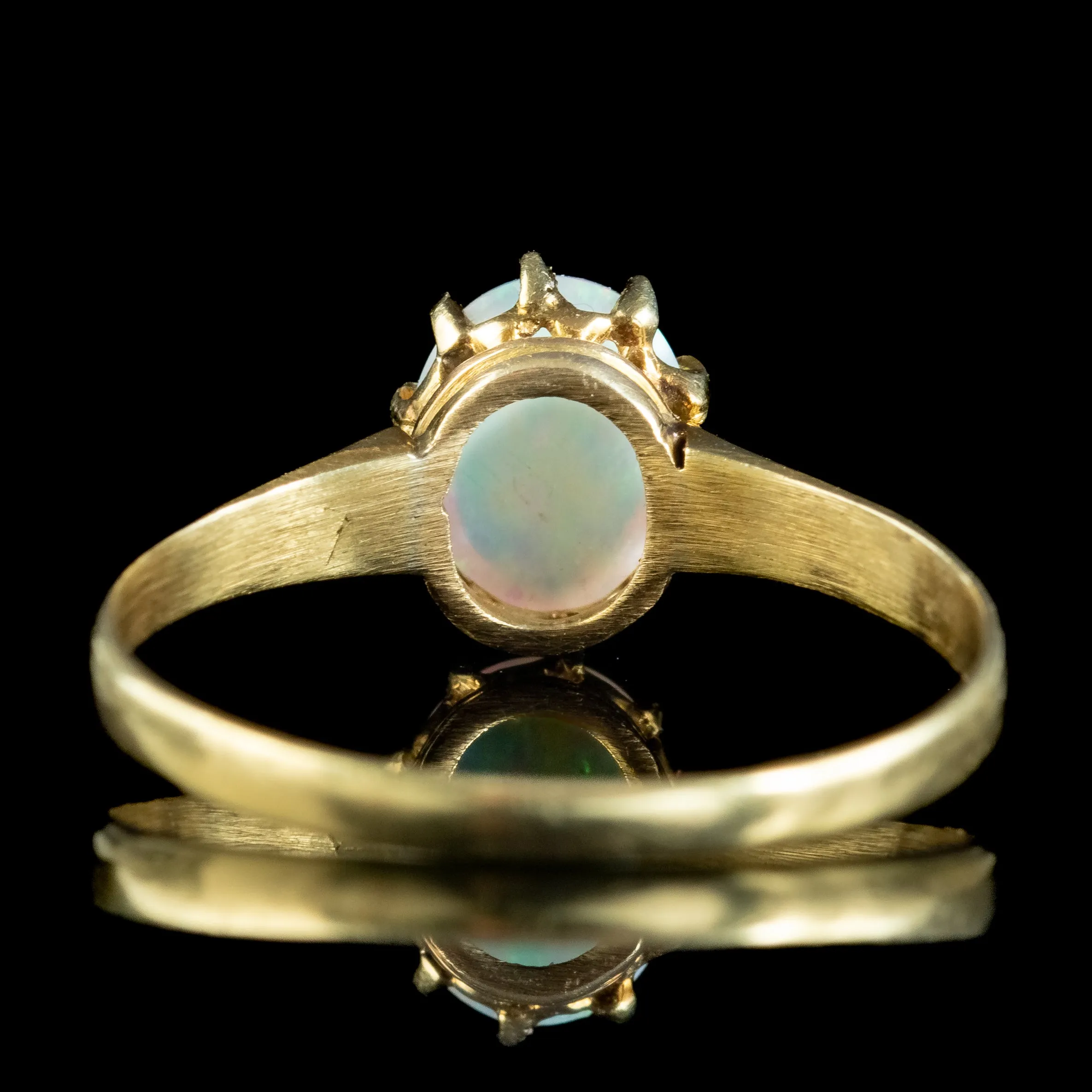 Antique Victorian Natural Opal Solitaire Ring 1.6ct Opal