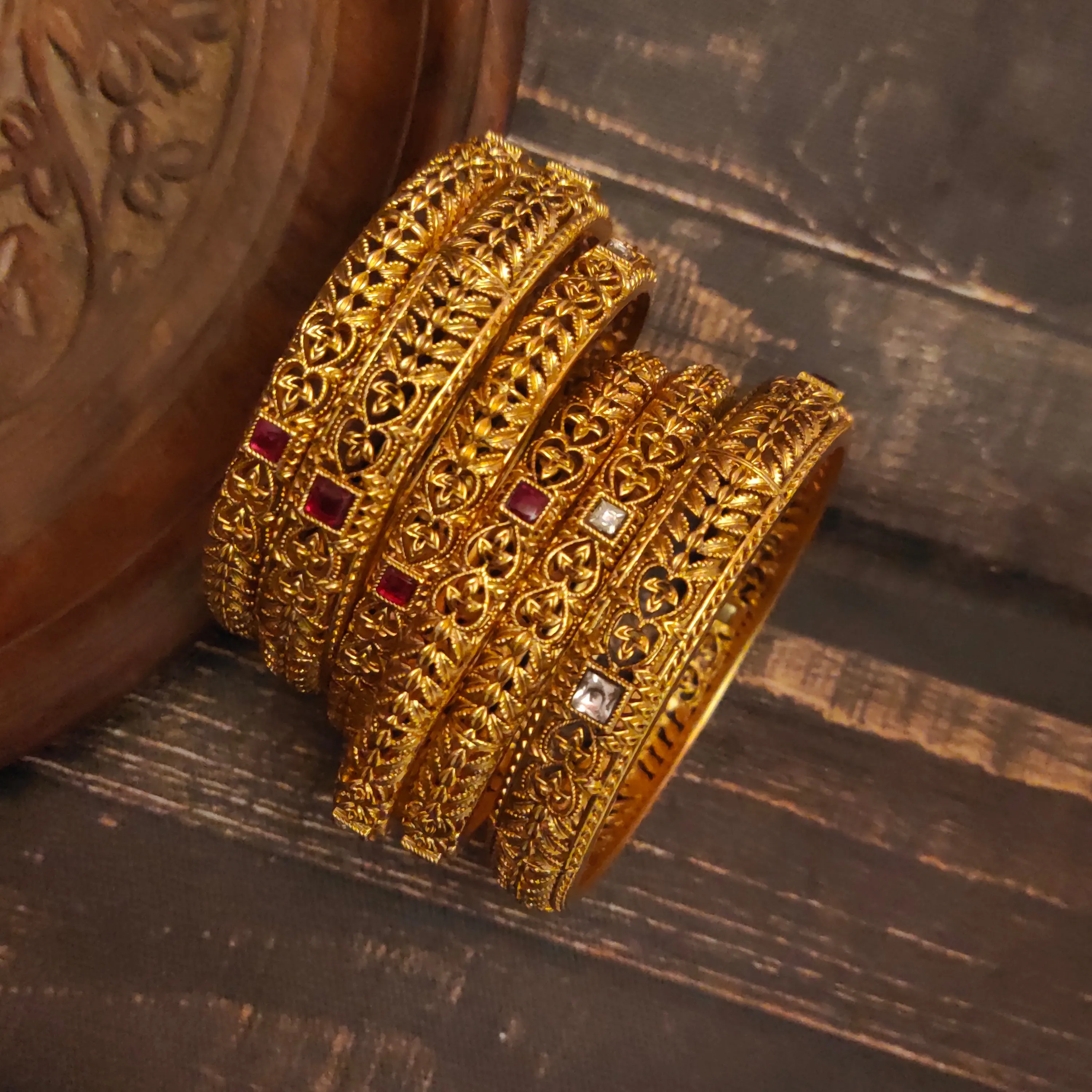 Asp Fashion's Antique Bridal Bangles Set"