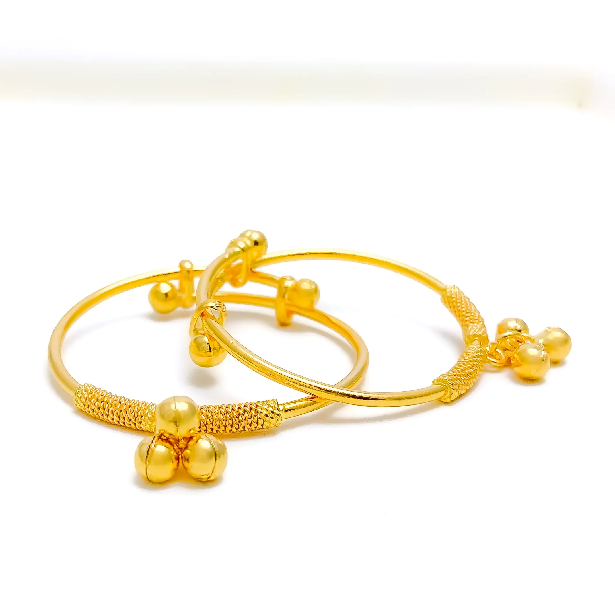 Attractive Hanging Tassel Baby 22k Gold Bangles