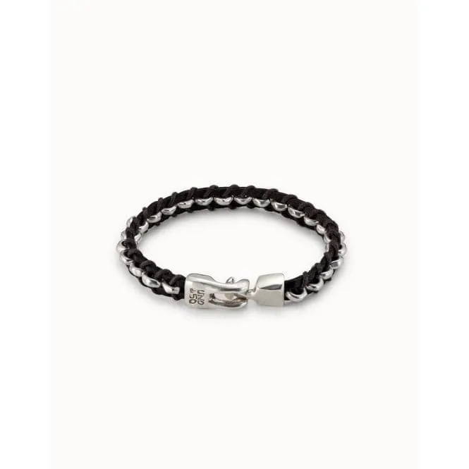 Authentic Silver Leather Bracelet