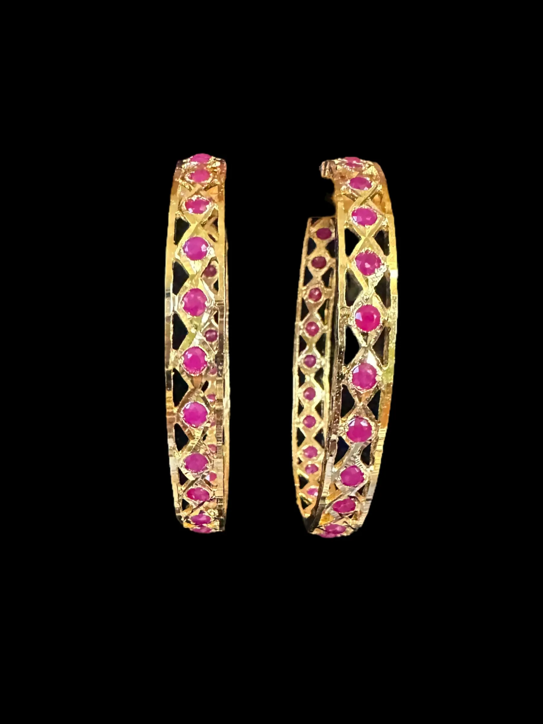 B144 INDU ruby bangles -1 pair ( READY TO SHIP )