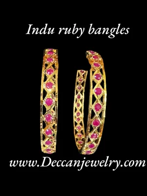 B144 INDU ruby bangles -1 pair ( READY TO SHIP )