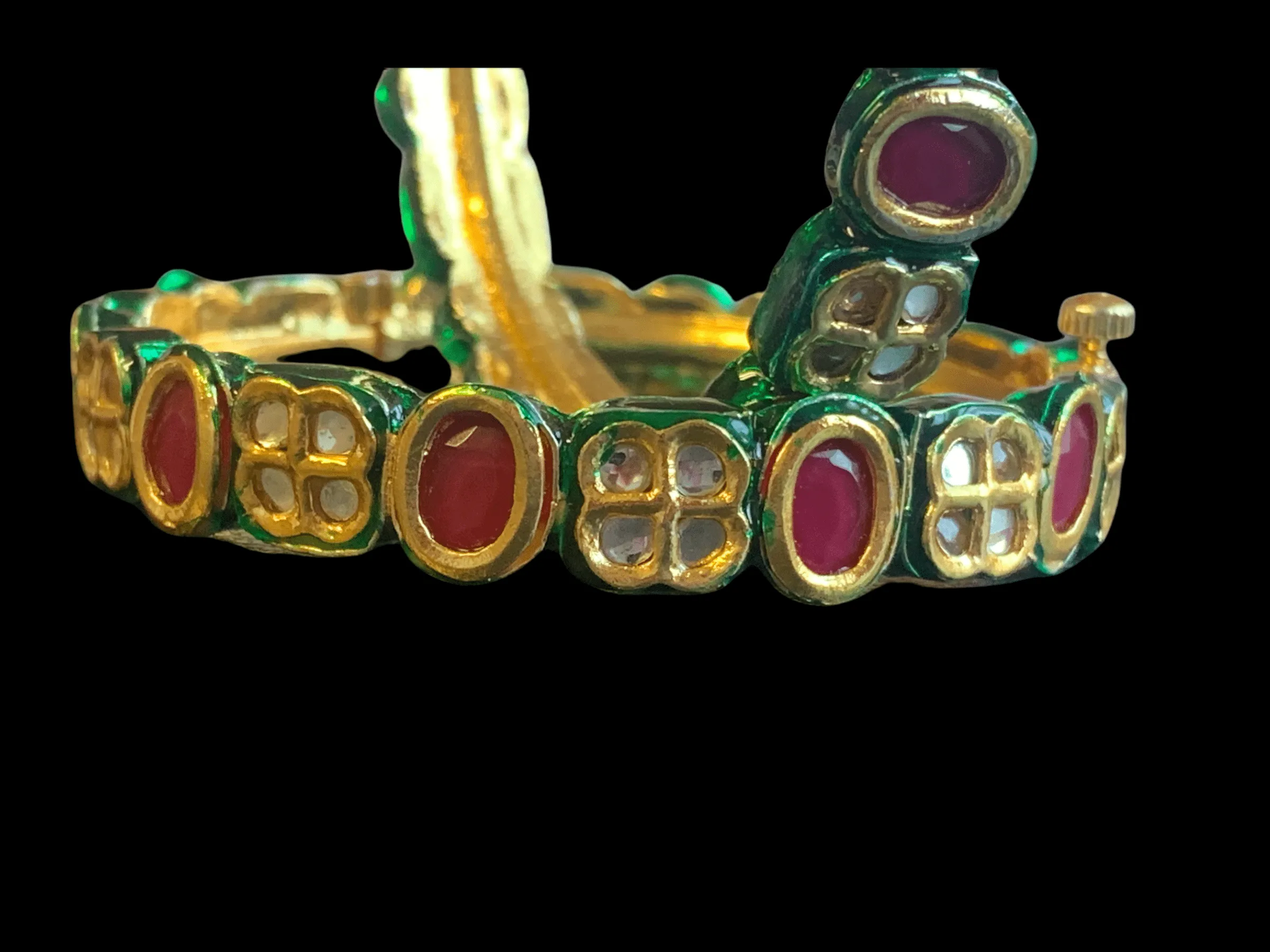 B180 Amelia kundan bangles in ruby  ( READY TO SHIP )