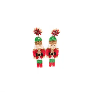 Beaded Nutcracker Dangle Earrings