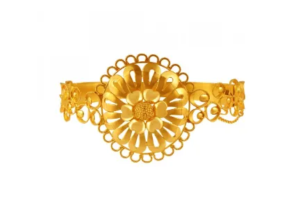 Beautiful Round Shape 22k Gold Bangle With Intricate Details