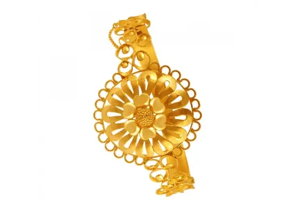 Beautiful Round Shape 22k Gold Bangle With Intricate Details