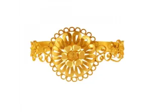 Beautiful Round Shape 22k Gold Bangle With Intricate Details