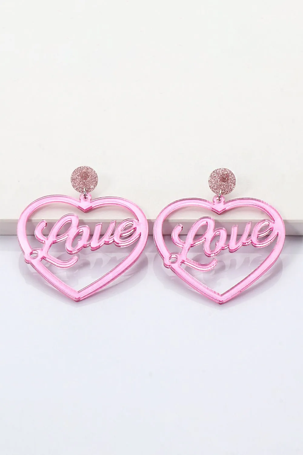 Big Love Heart Dangle Earrings