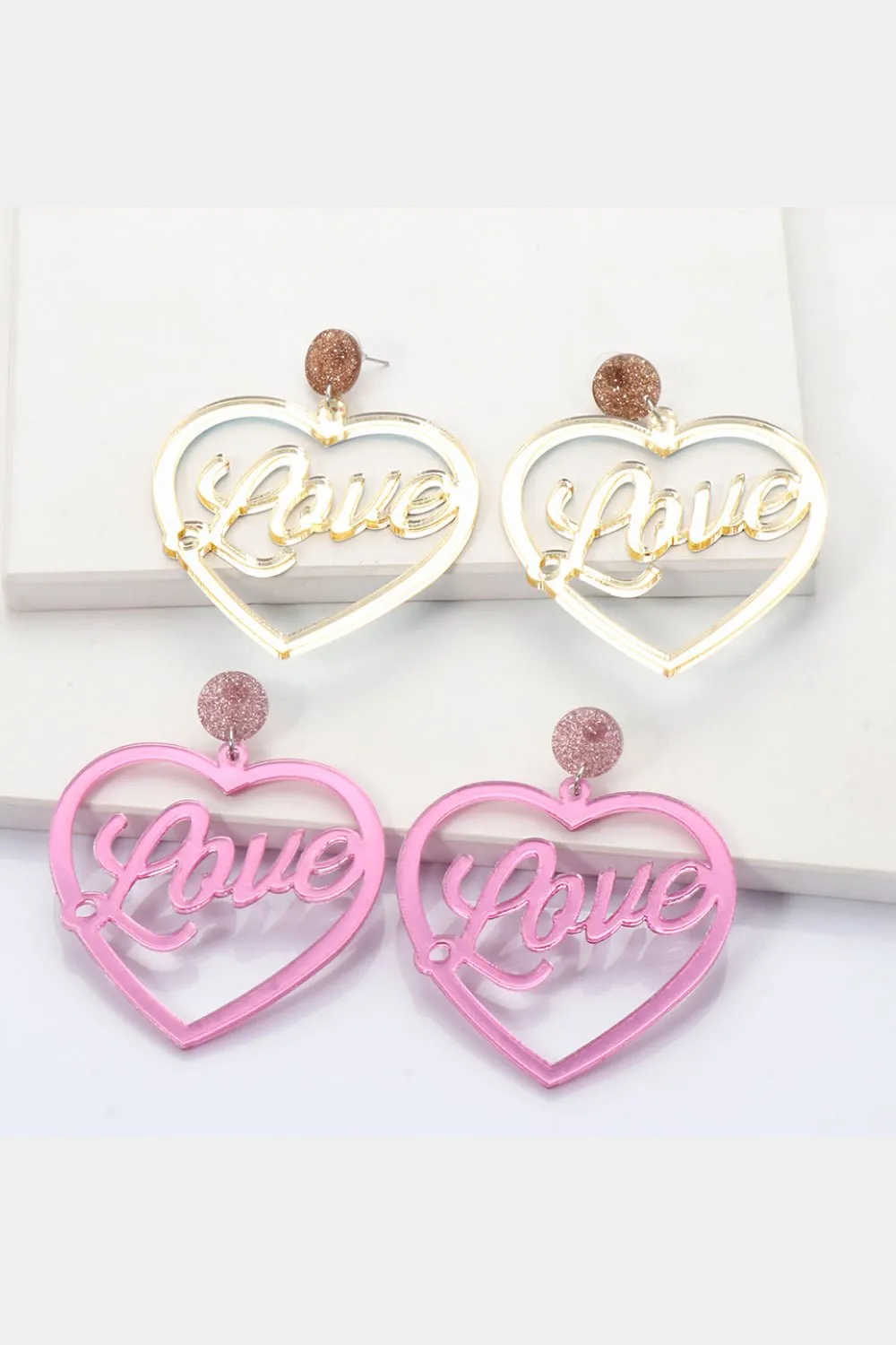 Big Love Heart Dangle Earrings