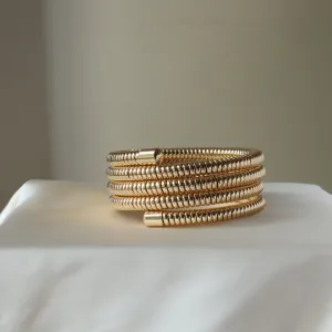 Big Spiral 18K Gold Plated Bangle