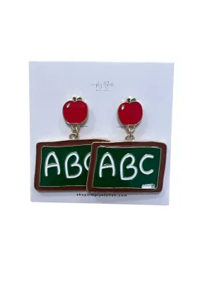 Blackboard & Apple Earrings