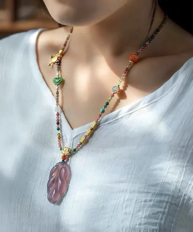 Bohemian Rainbow Beading Sweater Tassel Gratuated Bead Necklace KX1055