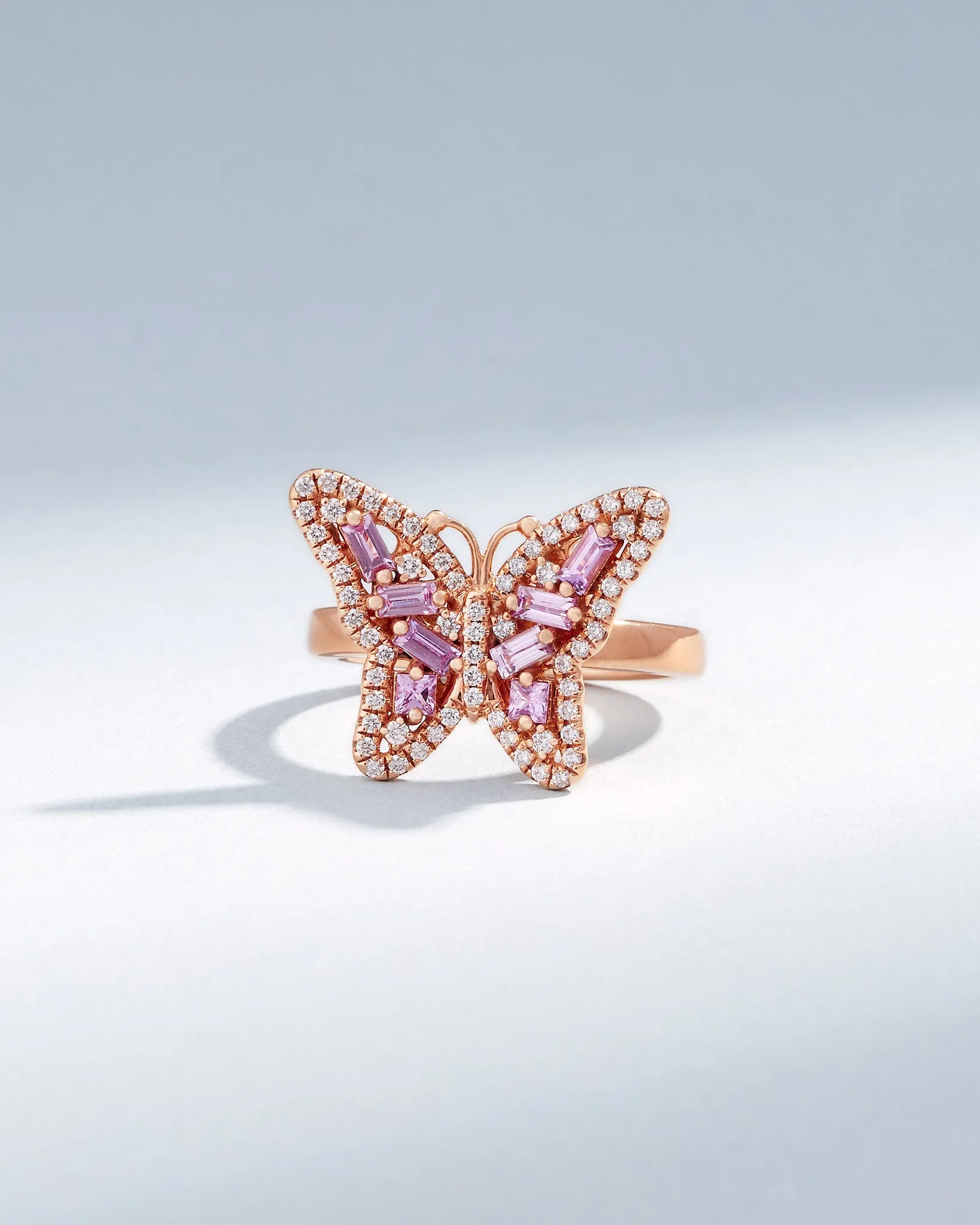 Bold Small Butterfly Pink Sapphire Ring