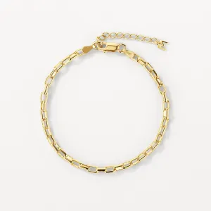 Box Paperclip Chain Bracelet in Gold